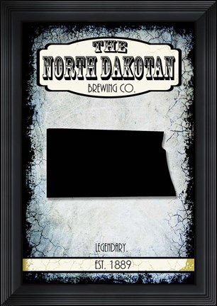 Framed States Brewing Co - North Dakota Print