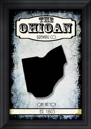 Framed States Brewing Co - Ohio Print
