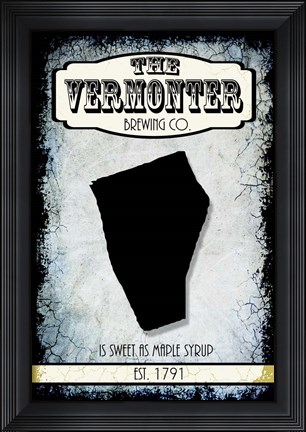 Framed States Brewing Co - Vermont Print