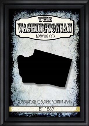 Framed States Brewing Co - Washington Print