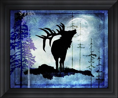 Framed Midnight Elk Print