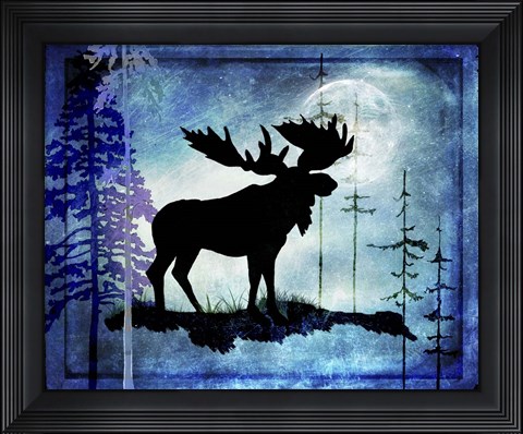 Framed Midnight Moose Print