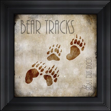 Framed Moose Lodge 2 - Bear Tracks Print