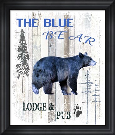 Framed Blue Bear Print