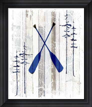 Framed Blue Moose - Oars Print