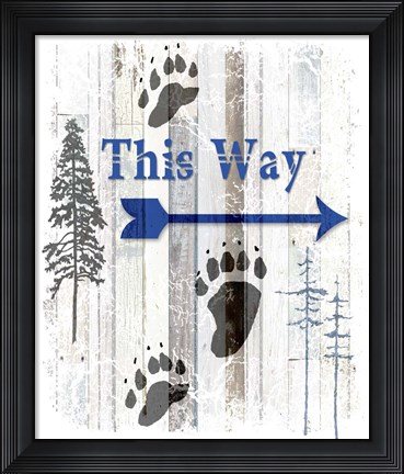 Framed Blue Moose - This Way II Print