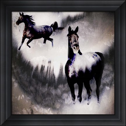 Framed Black Mare - Dream 2 Print