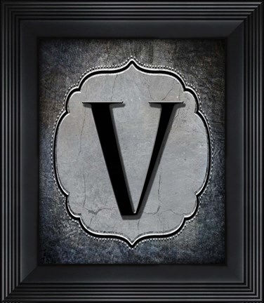 Framed Letter V Print