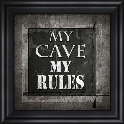 Framed Welcome To Man Cave My Rules Print