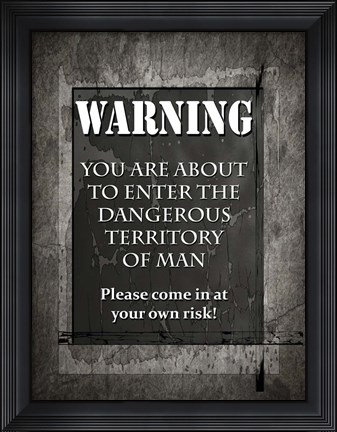 Framed Welcome To Man Cave Warning Print