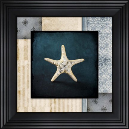 Framed Blue Sea Bumpy Star Print