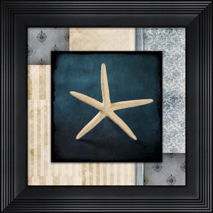 Framed Blue Sea Starfish Print