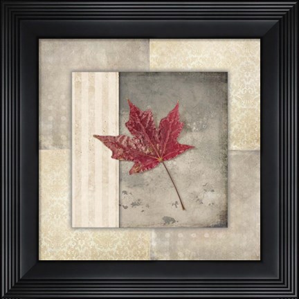 Framed Lodge Leaf Tile 1 Print