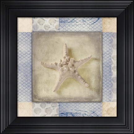 Framed White Sea Bumpy Star Print