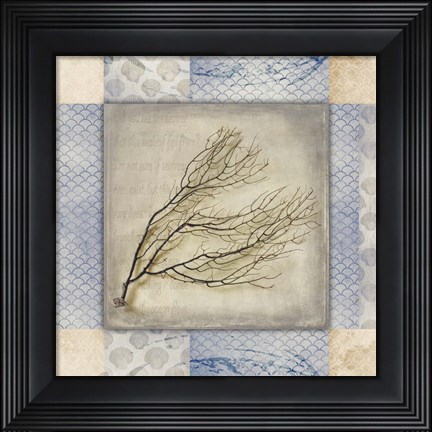 Framed White Sea Sea Leaf Print