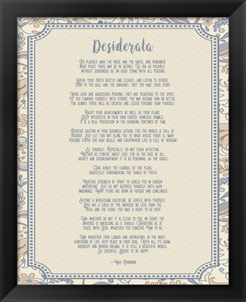 Framed Desiderata Floral Frame Beige Print