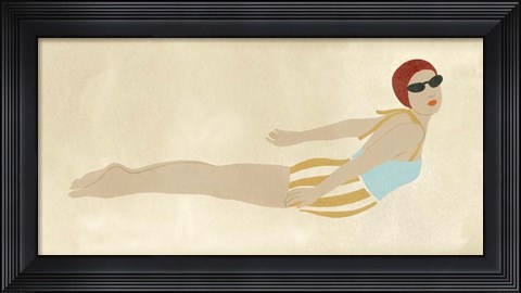 Framed Vintage Diver I Print