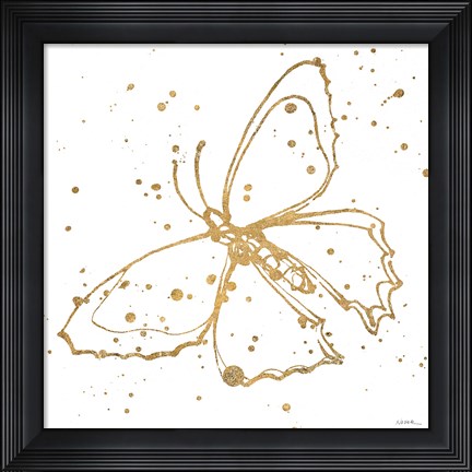 Framed Golden Wings II Print