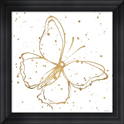 Framed Golden Wings I Print