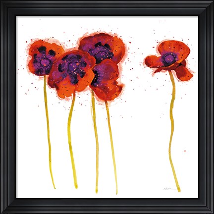 Framed Splash Garden II on White Print
