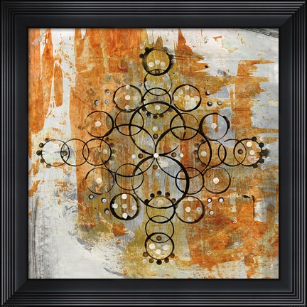 Framed Saffron Mandala II Crop Print