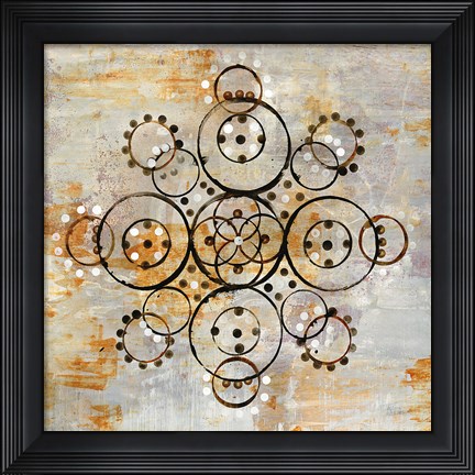 Framed Saffron Mandala I Crop Print