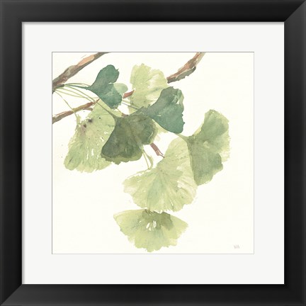 Framed Gingko Leaves I Light Print