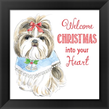 Framed Glamour Pups Christmas II Print