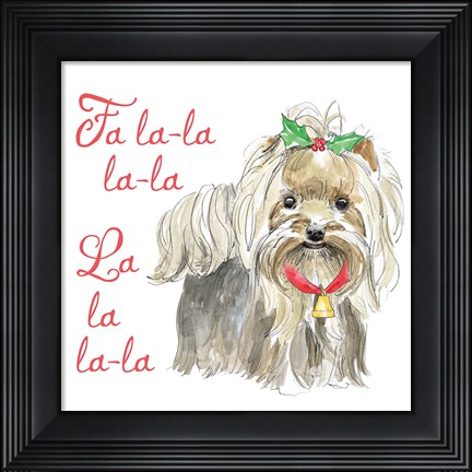 Framed Glamour Pups Christmas VI Print