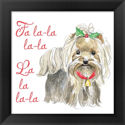 Framed Glamour Pups Christmas VI Print