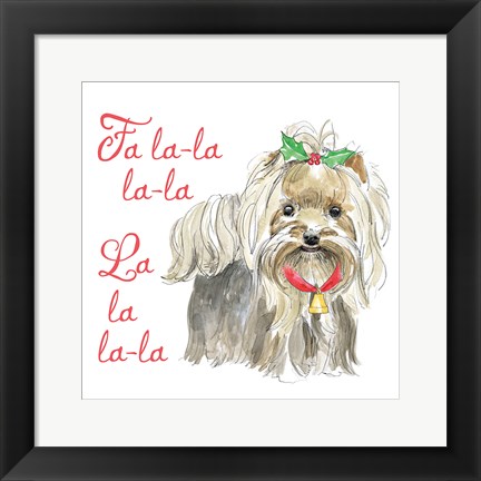 Framed Glamour Pups Christmas VI Print