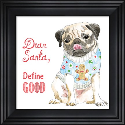 Framed Glamour Pups Christmas IV Print
