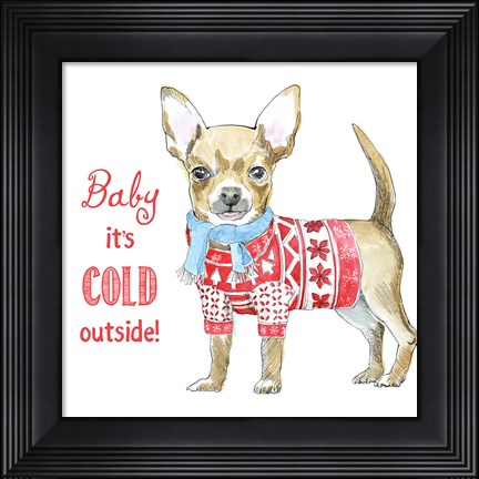 Framed Glamour Pups Christmas I Print