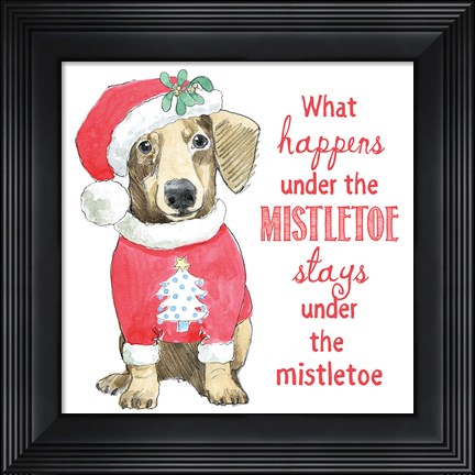 Framed Glamour Pups Christmas III Print
