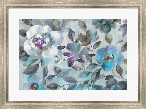 Framed Twilight Flowers Crop Print