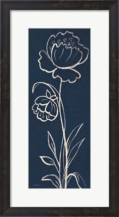 Framed Indigo Floral II Print