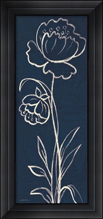 Framed Indigo Floral II Print