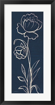 Framed Indigo Floral II Print