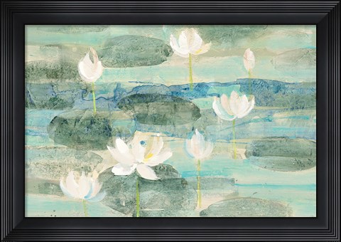 Framed Water Lilies Bright Print