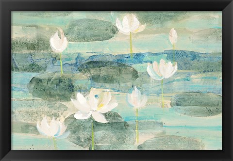 Framed Water Lilies Bright Print