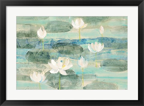 Framed Water Lilies Bright Print