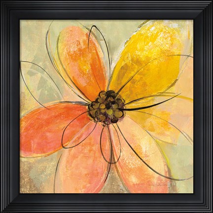 Framed Neon Floral II Print