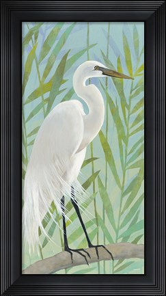 Framed Egret by the Shore I Print