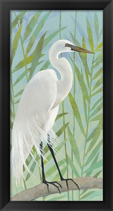 Framed Egret by the Shore I Print