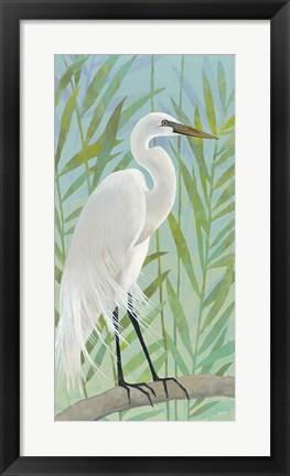 Framed Egret by the Shore I Print