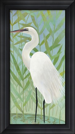 Framed Egret by the Shore II Print