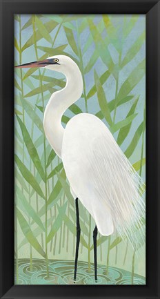 Framed Egret by the Shore II Print