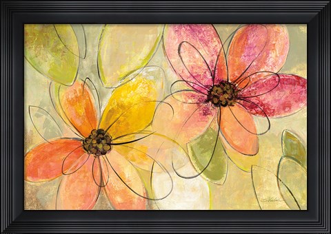 Framed Neon Floral v2 Print