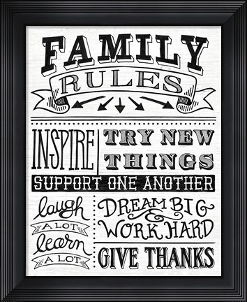 Framed Family Rules II Print