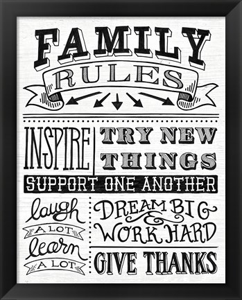 Framed Family Rules II Print